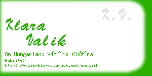 klara valik business card